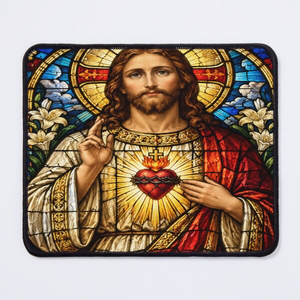 Item preview, Sacred Heart Jesus Stained Glass designed and sold by Naynners Designs.