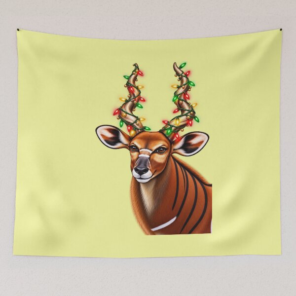 Item preview, Christmas Kudu Horns with Festive Lights designed and sold by annenambiro.