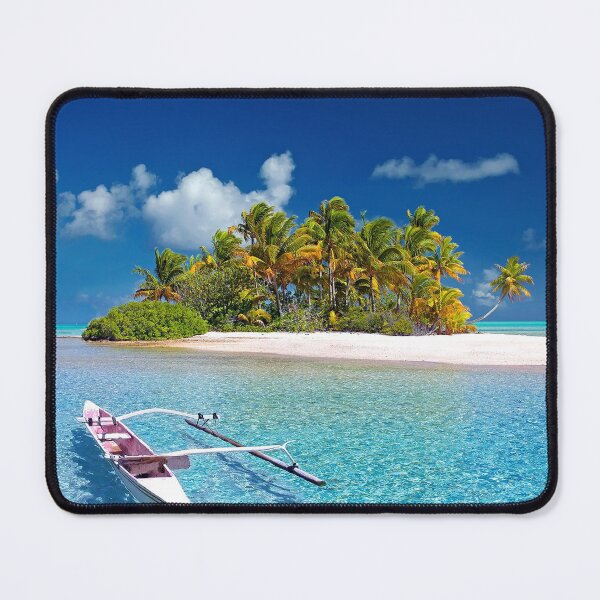 Item preview, Tropical Polynesia Outrigger Canoe Lagoon Poster Art Print designed and sold by NestTshirt.