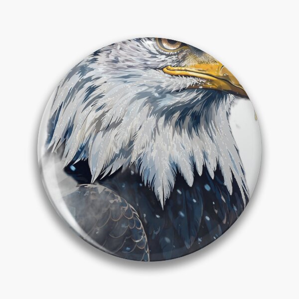 Item preview, Bald Eagle in Falling Snow - Majestic Winter Wildlife Portrait Tee designed and sold by KERK Art and Design.