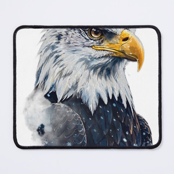 Item preview, Bald Eagle in Falling Snow - Majestic Winter Wildlife Portrait Tee designed and sold by KERK Art and Design.