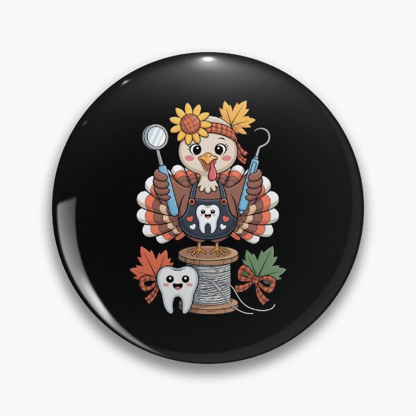 Item preview, Thanksgiving Turkey Dental Hygienist – Cute Fall Dentist Art designed and sold by jkrphoto.
