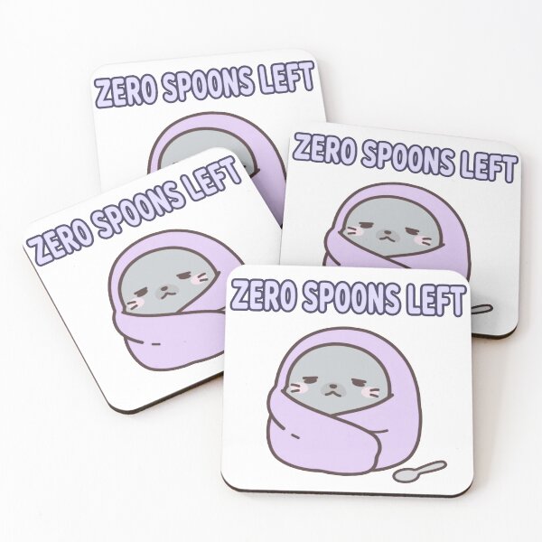 Item preview, Tired Chibi Seal Blanket Zero Spoons Left Self Care Sticker designed and sold by xiaoxiaochibi.