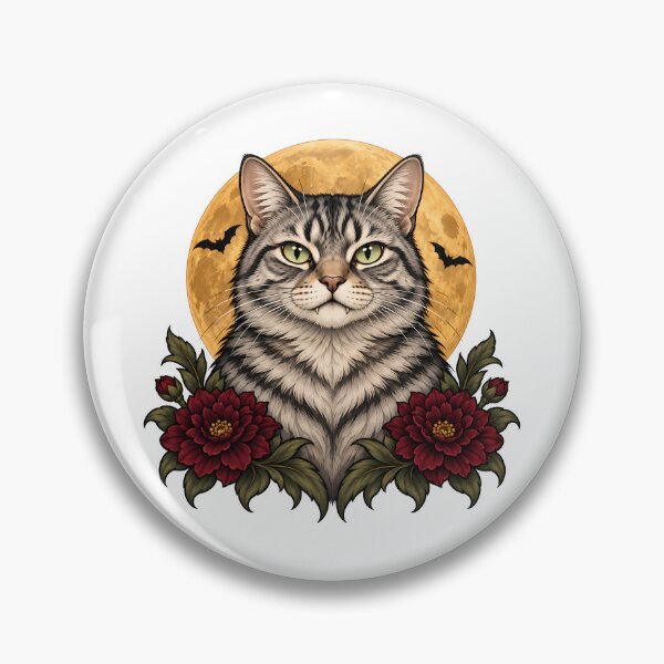 Item preview, Vampire Tabby Cat Full Moon Halloween designed and sold by Old's Cool Cat Studio.