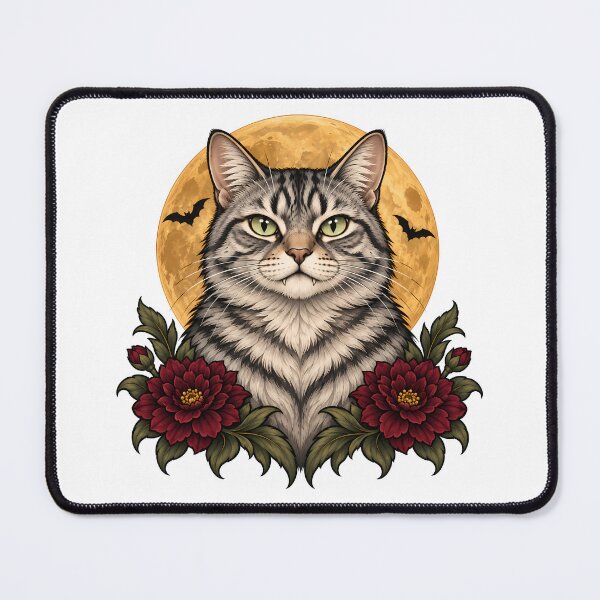 Item preview, Vampire Tabby Cat Full Moon Halloween designed and sold by Old's Cool Cat Studio.