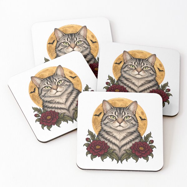 Item preview, Vampire Tabby Cat Full Moon Halloween designed and sold by Old's Cool Cat Studio.