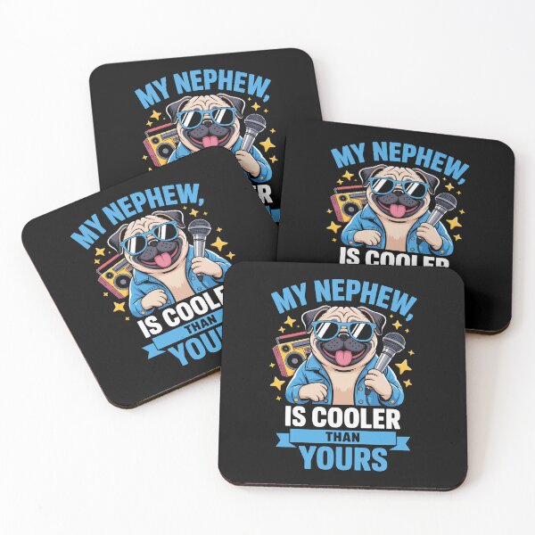 Item preview, My Nephew Is Cooler Than Yours – Funny Retro Pug Aunt Uncle Art designed and sold by jkrphoto.