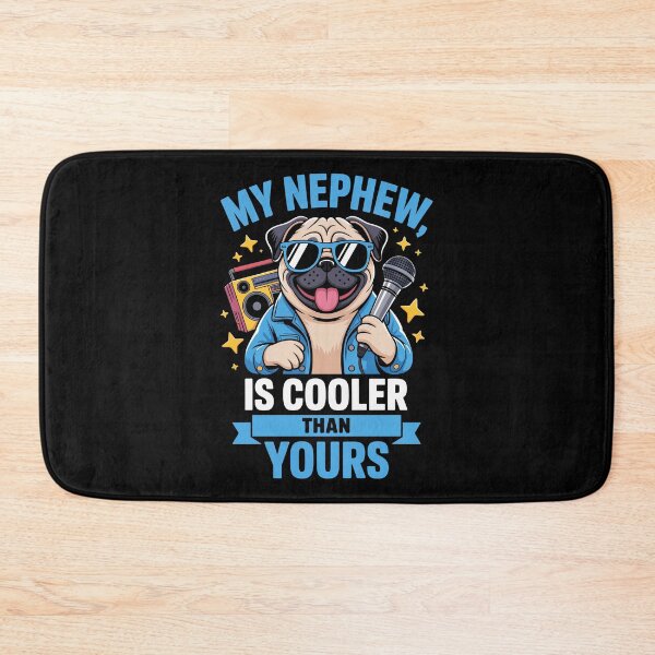 Item preview, My Nephew Is Cooler Than Yours – Funny Retro Pug Aunt Uncle Art designed and sold by jkrphoto.