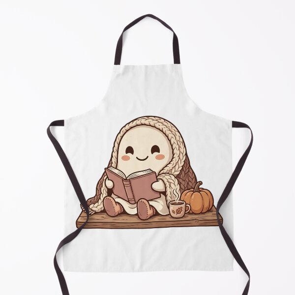 Item preview, Cozy Ghost Reading a Book Sticker | Bookish Fall Ghost designed and sold by abdelski.