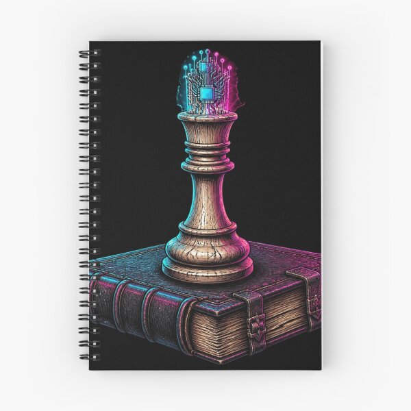 Item preview, Cyberpunk Neon Chess King Matrix Dark Academia Book designed and sold by LazyDayzCo.