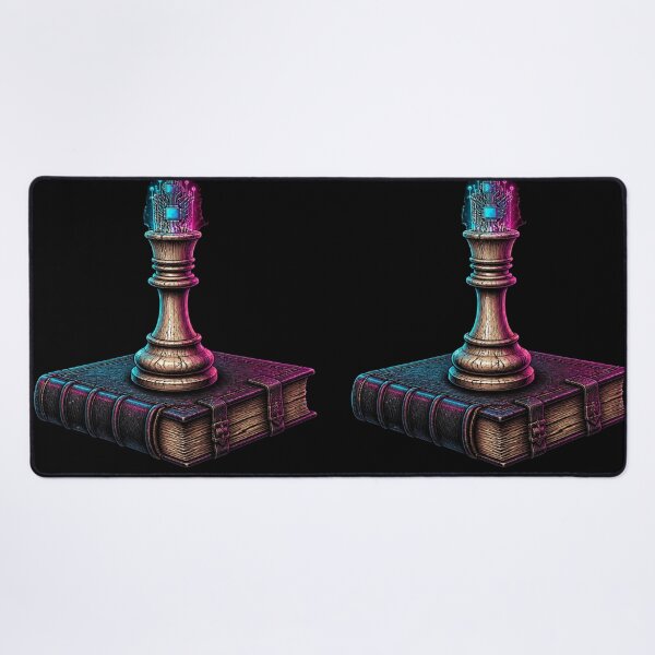 Item preview, Cyberpunk Neon Chess King Matrix Dark Academia Book designed and sold by LazyDayzCo.