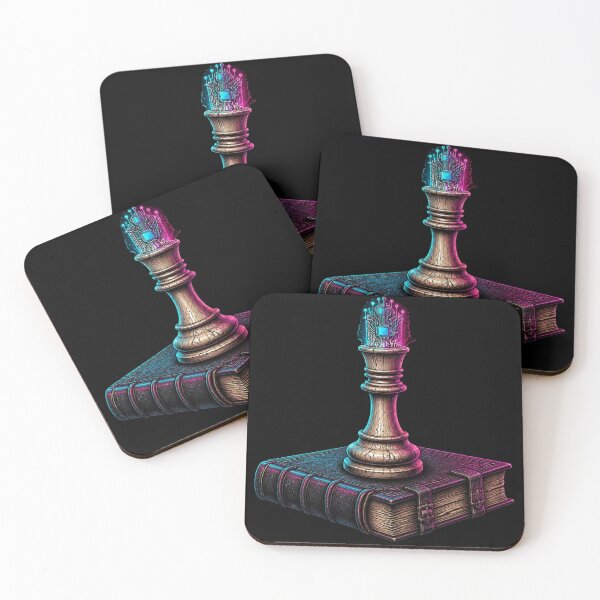 Item preview, Cyberpunk Neon Chess King Matrix Dark Academia Book designed and sold by LazyDayzCo.
