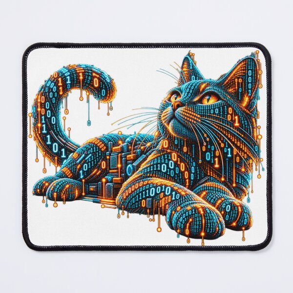 Item preview, Binary Cyber Cat – Digital Feline designed and sold by Kicor.