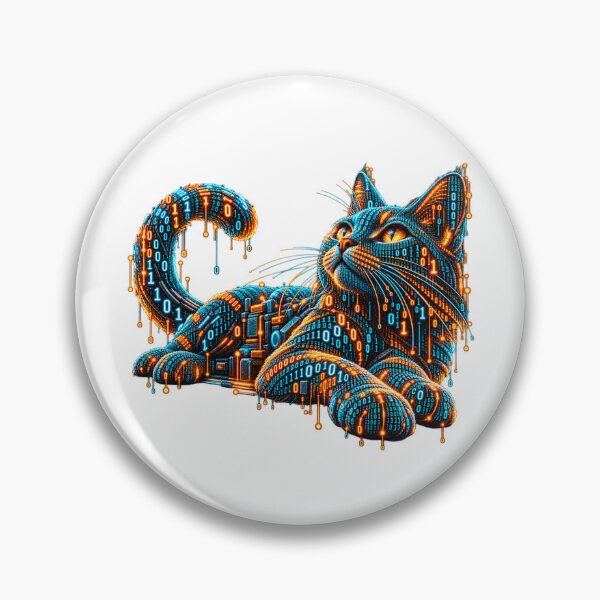 Item preview, Binary Cyber Cat – Digital Feline designed and sold by Kicor.
