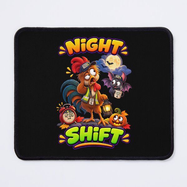 Item preview, Night Shift Funny Halloween Rooster Description designed and sold by Yomere.