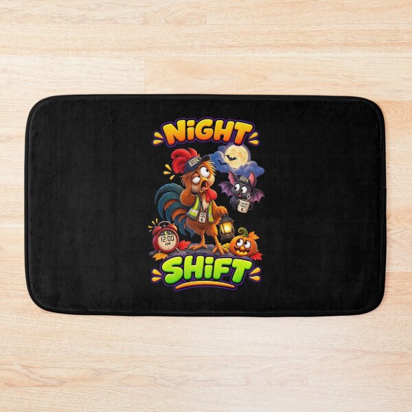 Item preview, Night Shift Funny Halloween Rooster Description designed and sold by Yomere.