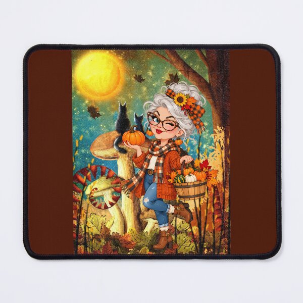 Item preview, GRANDMA AND KITTIES READY FOR SOME PUMPKIN FUN designed and sold by Tammera.