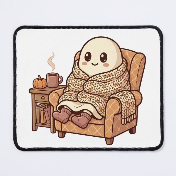 Item preview, Cozy Ghost in Armchair Sticker | Cute Fall Halloween Ghost designed and sold by abdelski.