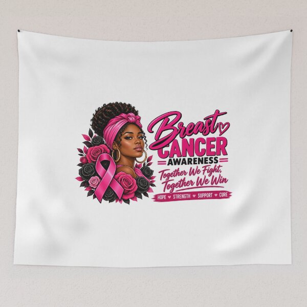 Item preview, Black Woman Breast Cancer Awareness Pink Ribbon Fighter Graphic designed and sold by Whirx.
