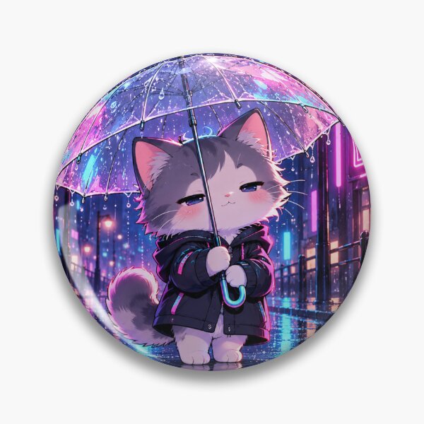 Item preview, Cute Cat Neon Rain City Stay Up Late Kawaii designed and sold by DmaarGroup.