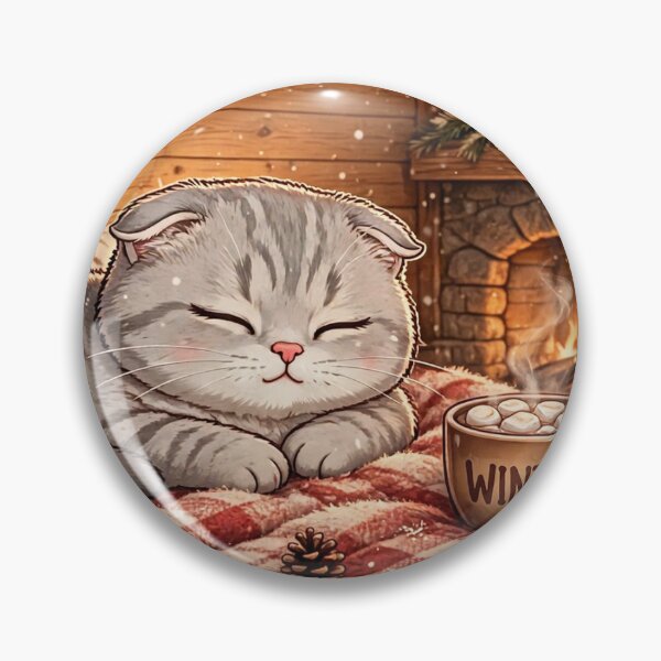 Item preview,  Cozy Winter Vibe Sleeping Cat On Plaid Blanket designed and sold by Russtoon.