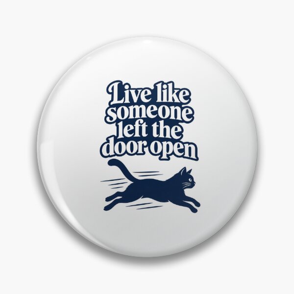Item preview, Live Like Someone Left The Door Open Funny Black Cat Graphic designed and sold by Whirx.