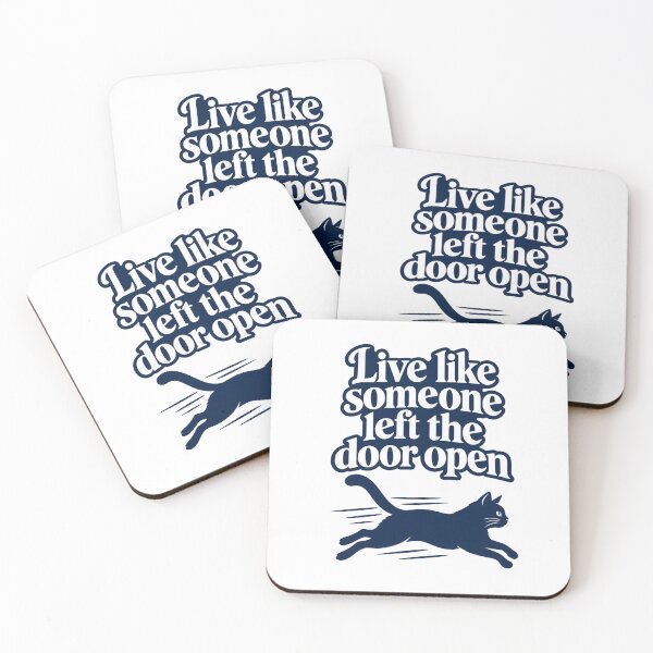Item preview, Live Like Someone Left The Door Open Funny Black Cat Graphic designed and sold by Whirx.