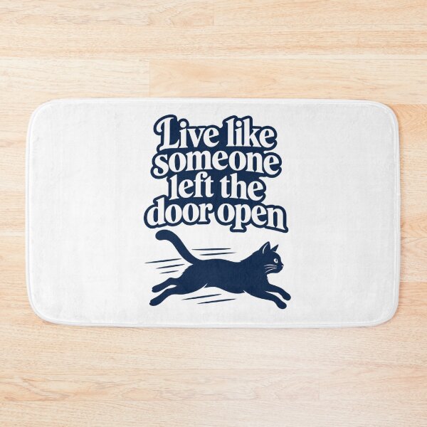 Item preview, Live Like Someone Left The Door Open Funny Black Cat Graphic designed and sold by Whirx.