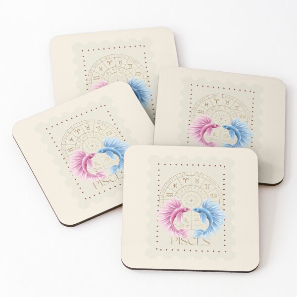 Item preview, Pisces Zodiac Stamp – Celestial Vintage Astrology Art designed and sold by CozyMuse.