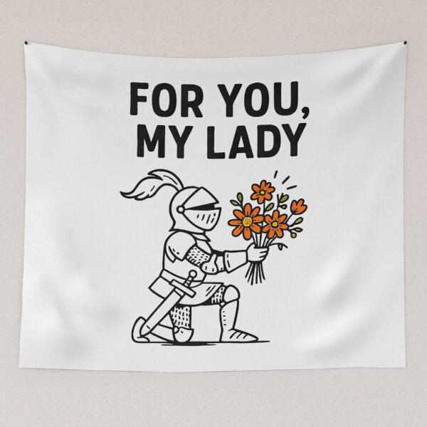 Item preview, For You, My Lady – Romantic Medieval Knight Offering Flowers designed and sold by HollowayDaina.