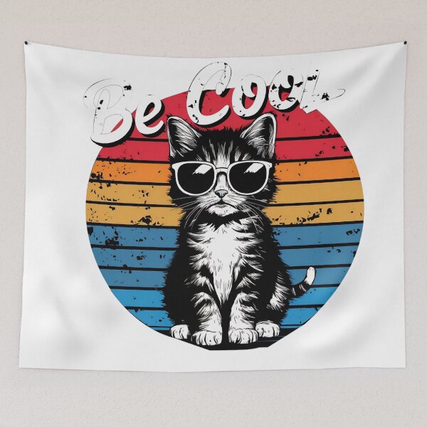 Item preview, Be Cool Retro Cat Sunglasses Design designed and sold by H.M. Bright Design.
