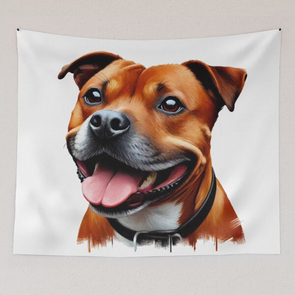 Item preview, Red Staffy Portrait designed and sold by MaedK.