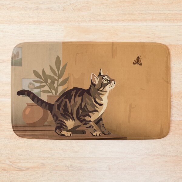Item preview, A cat and a moth designed and sold by NorthNook.