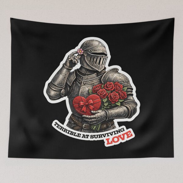 Item preview, Terrible at Surviving Love – Romantic Knight Illustration designed and sold by HollowayDaina.