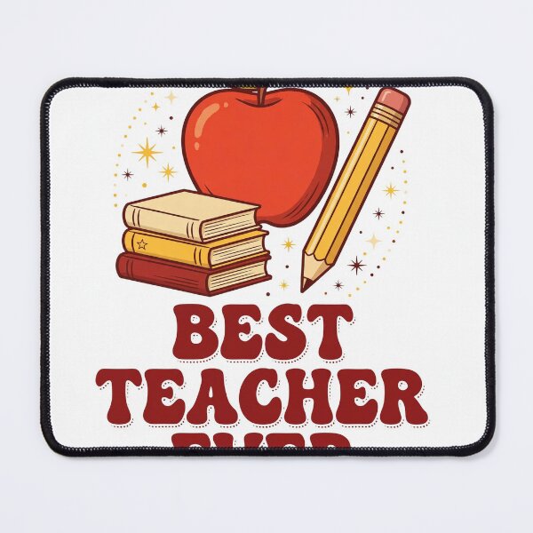Item preview, Best Teacher Ever Retro Apple Pencil Books T-Shirt designed and sold by EverydayBadge.