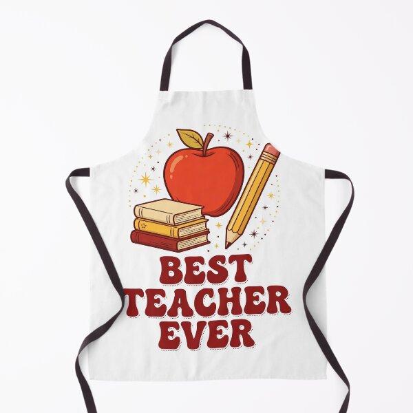 Item preview, Best Teacher Ever Retro Apple Pencil Books T-Shirt designed and sold by EverydayBadge.