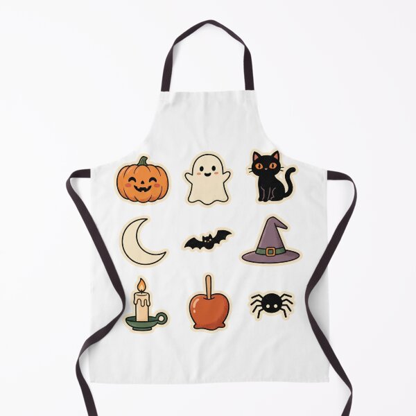 Item preview, Retro Halloween Sticker Pack | Cute Pumpkin, Ghost, Black Cat, Bat, Witch Hat designed and sold by abdelski.
