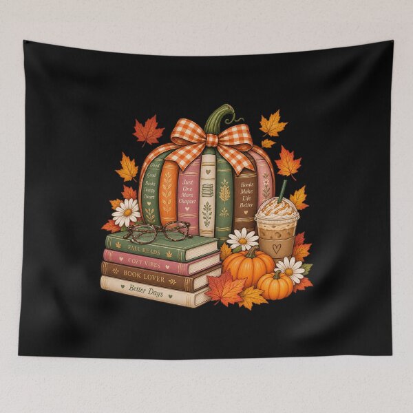 Item preview, Fall Pumpkin Book Lover Teacher Autumn Reading Floral Graphic designed and sold by Whirx.