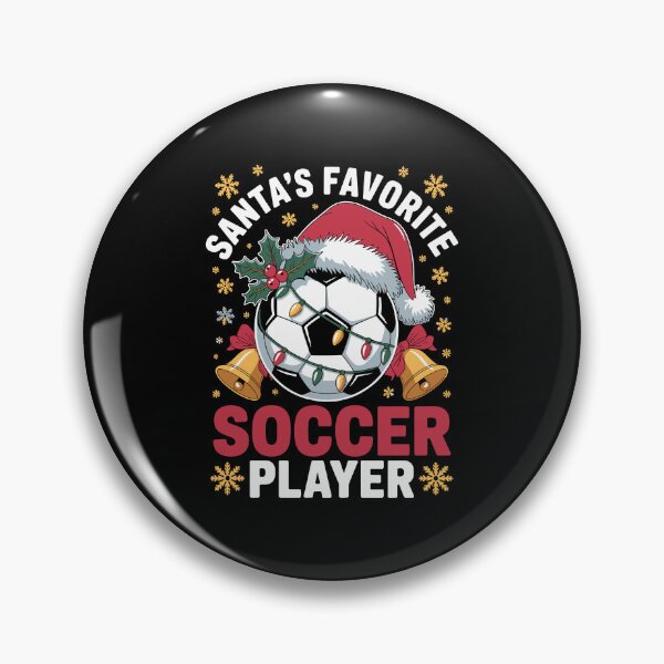 Item preview, Santa's Favorite Soccer Player – Cute Christmas Soccer Ball Art designed and sold by jkrphoto.