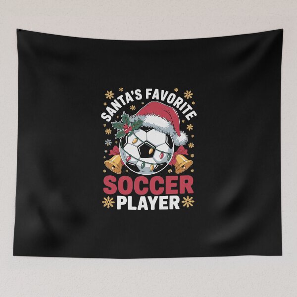 Item preview, Santa's Favorite Soccer Player – Cute Christmas Soccer Ball Art designed and sold by jkrphoto.