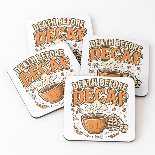 Item preview, Death Before Decaf Skeleton Coffee designed and sold by The Oddball Supply Co..