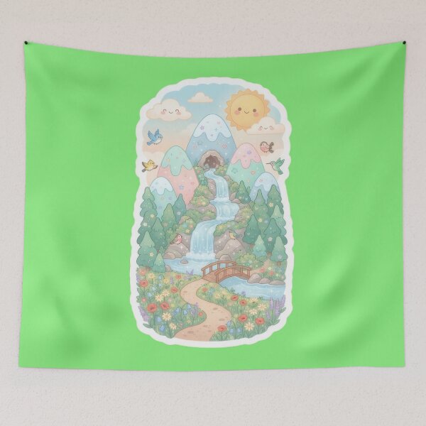 Item preview, Art of a magical forest with a waterfall designed and sold by Azurart2.