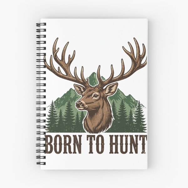 Item preview, Born To Hunt Vintage Deer Antlers Mountain T-Shirt designed and sold by EverydayBadge.