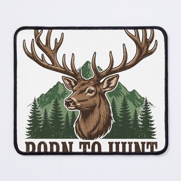 Item preview, Born To Hunt Vintage Deer Antlers Mountain T-Shirt designed and sold by EverydayBadge.
