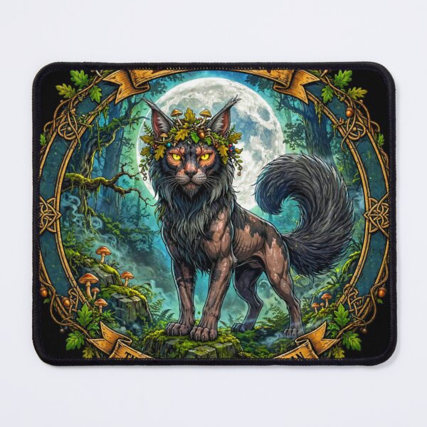 Item preview, Lycoon The Legendary Forest Guardian | Mythical Maine Coon Lykoi Cat | Original Forest Spirit Badge designed and sold by Ibrahimhema5.
