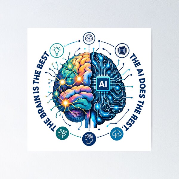 Item preview, The Brain Is The Best, The AI Does The Rest designed and sold by cameleon style.
