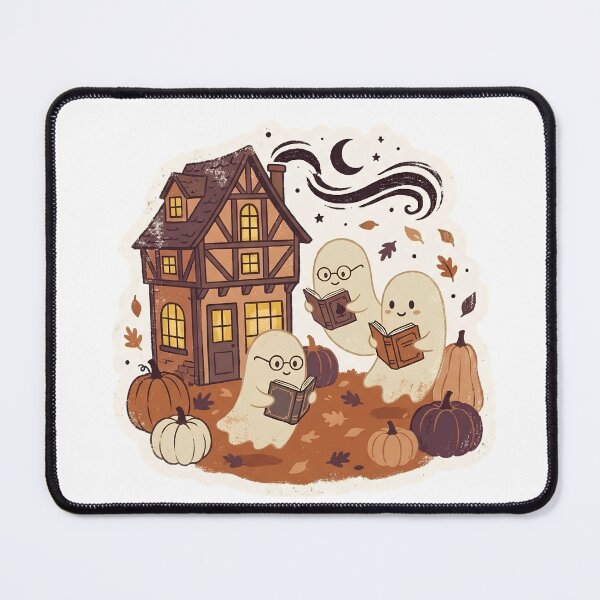 Item preview, Cozy Ghosts Reading Sticker | Vintage Autumn Bookish Halloween Ghosts designed and sold by abdelski.
