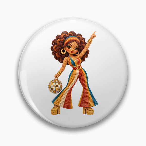 Item preview, Crochet Disco Diva - Retro 70s Mirror Ball Dancer designed and sold by Digital Culture Studio.