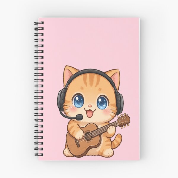 Item preview, Cute Orange Ginger Cat Playing Guitar | Baby Pink Kawaii Music Cat | Cozy Cat Lover Gift designed and sold by HydStyle99.