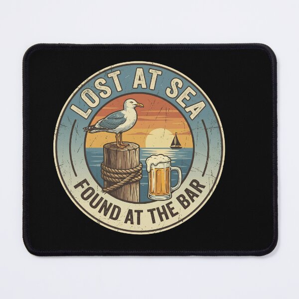 Item preview, Funny Boating Seagull with Beer on a Sunset Pier designed and sold by w66aboo.
